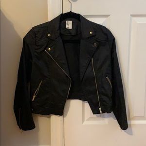 H&M cropped black moto jacket
